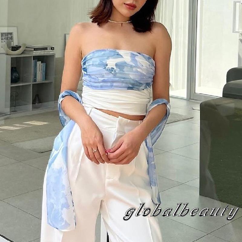 Áo Ống Mỏng Không Tay Hở Vai Thời Trang Mùa Hè Cho Nữ