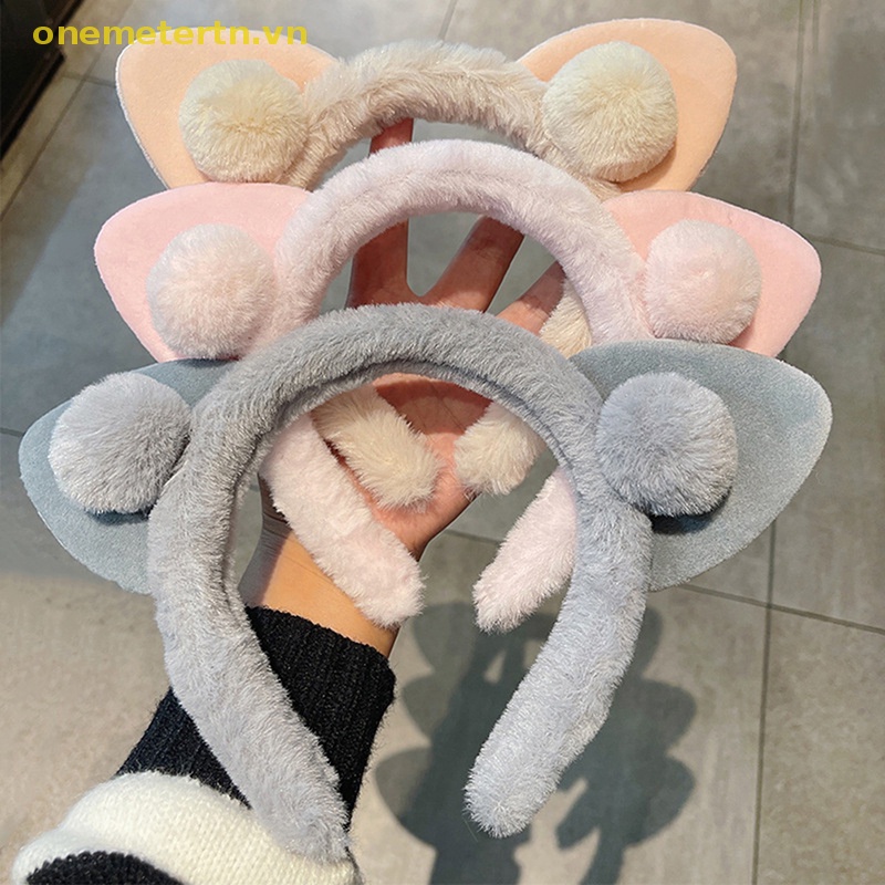 1 Băng Đô Tai Mèo Bằng Lông Nhung Thời Trang Dành Cho Nữ