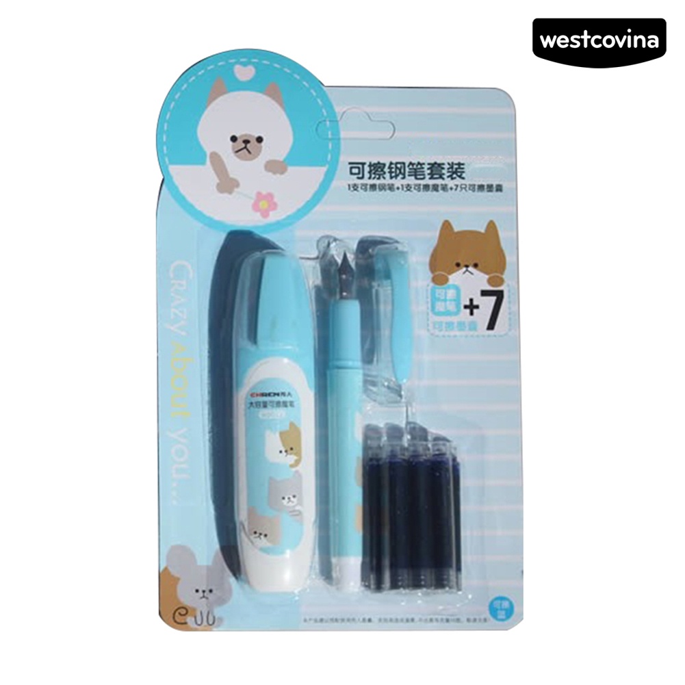 [COD]♪Bút Máy Ngòi Lớn Kèm 7 Lõi Mực Thay Thế