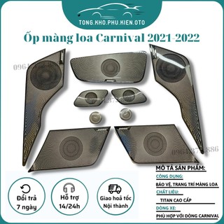 Ốp màng loa cánh cửa xe kia carnival 2021 - 2022 mẫu titan, hàng loại 1 cao cấp