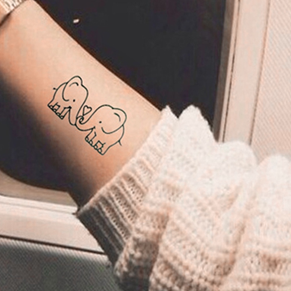 Set 5 Hình Xăm Dán Tạm Thời Chống Nước Hình Chú Voi Dễ Thương