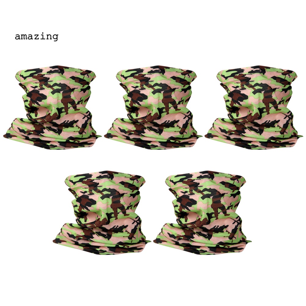 Set 5 Khẩu Trang Thể Thao Rằn Ri Che Phủ Toàn Diện Chống Tia UV Chống Bụi