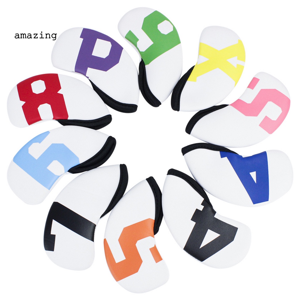 Set 10 Vỏ Bọc Gậy Đánh Golf Chống Rung Chống Trầy Xước