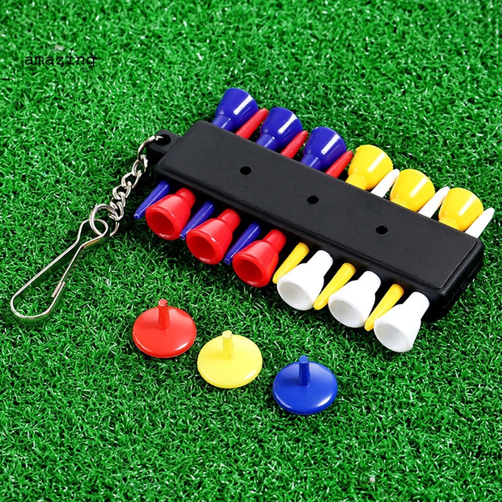 1 Bộ Giá Đỡ Bóng Golf Bằng Nhựa Kèm 3 Bút Đánh Dấu Tiện Dụng