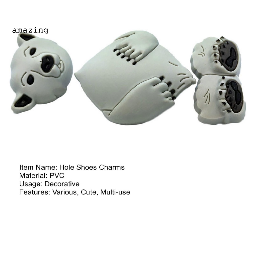 Set 3 Phụ Kiện Trang Trí Giày / Đồ Dùng Hình Động Vật Biển Hoạt Hình Bằng PVC