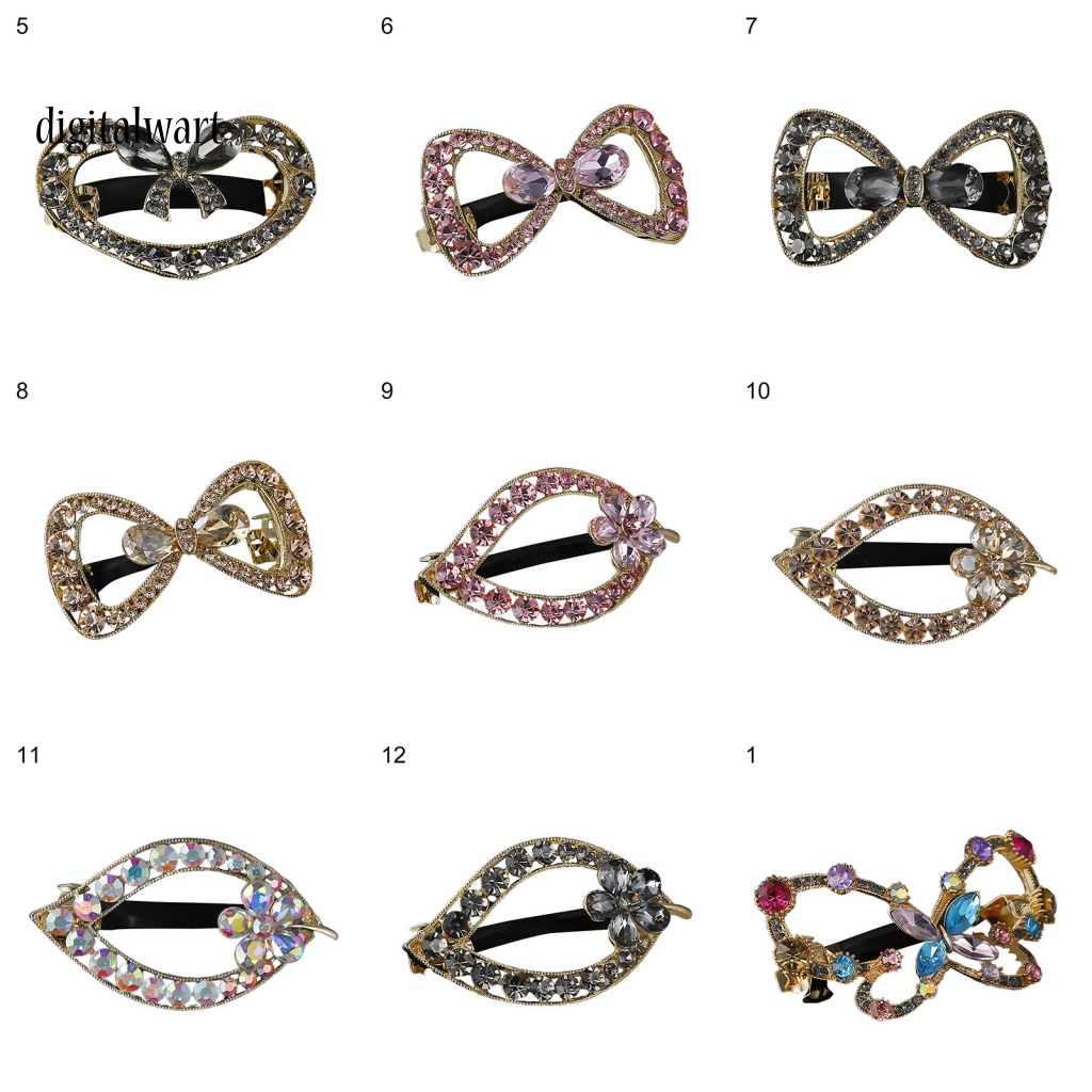 Kỹ Thuật Số| Kẹp Tóc Hợp Kim Hình Trái Tim / Bướm / Lá Đính Đá Xinh Xắn