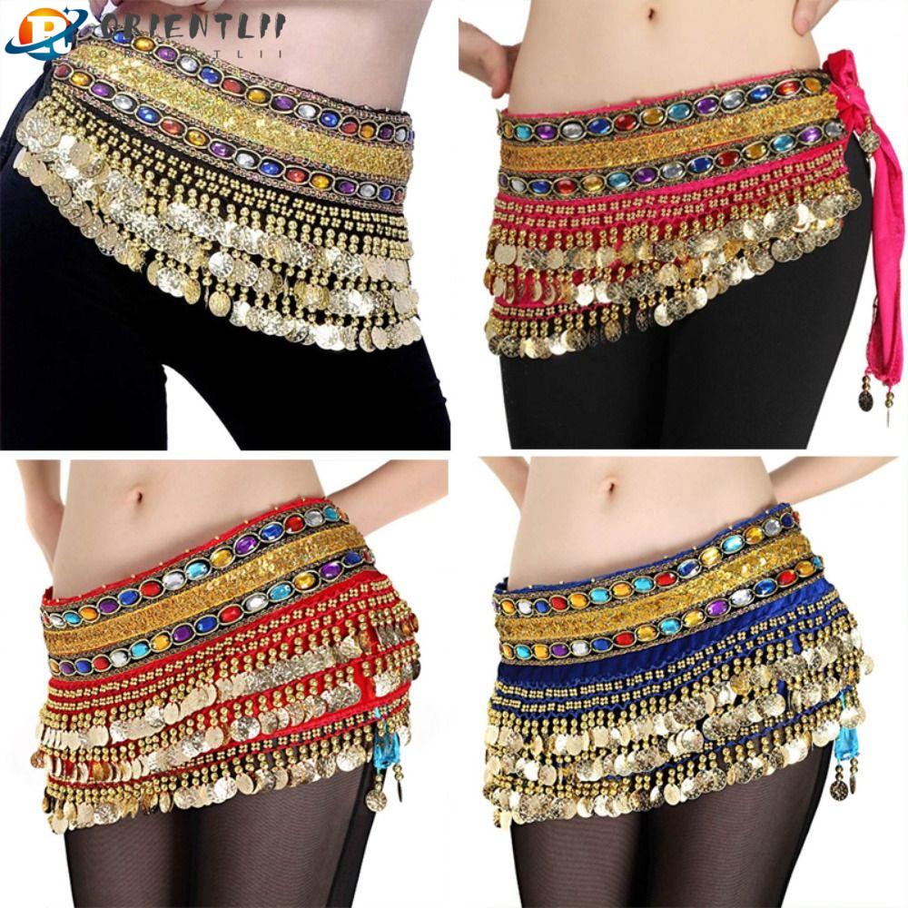 Chân Váy Múa Bụng Đính Kim Sa Lấp Lánh Kiểu Thái Lan / Ấn Độ / Ả Rập Dễ Thương