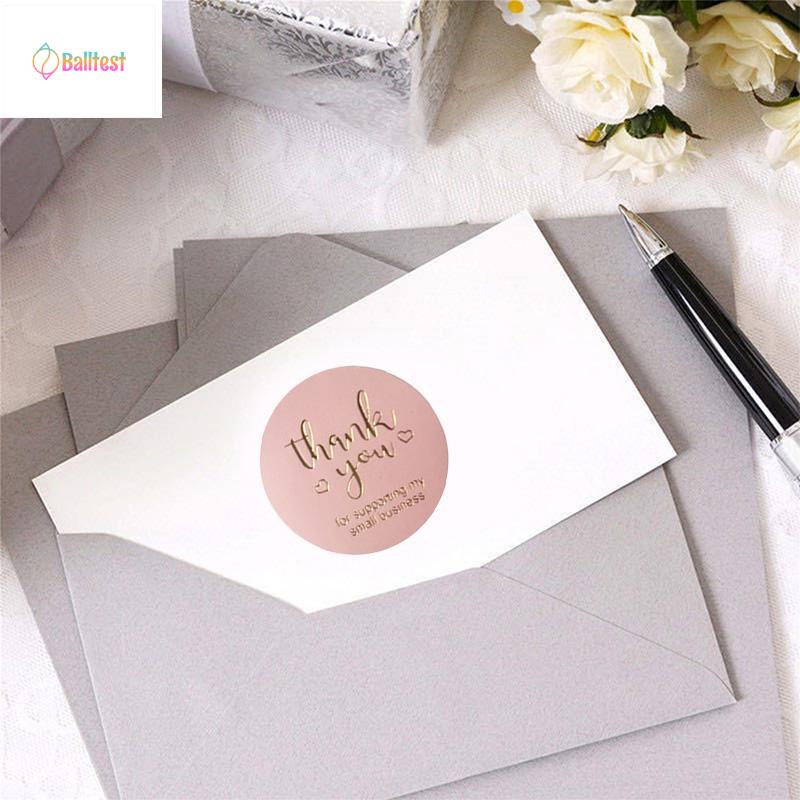 💜500 nhãn dán Sticker cảm ơn dành cho shop bán hàng, size 2.5cm. Chỉ việc gỡ ra dán. Có loại ép kim rất đẹp
