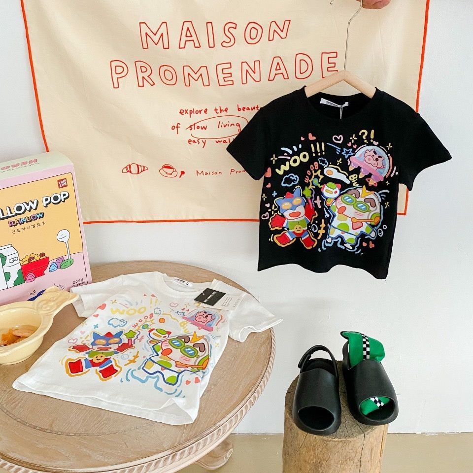 Áo Thun Cotton Mỏng Tay Ngắn In Hình Cậu Bé Bút Chì Shin-Chan Superman Thời Trang Mùa Hè 2022