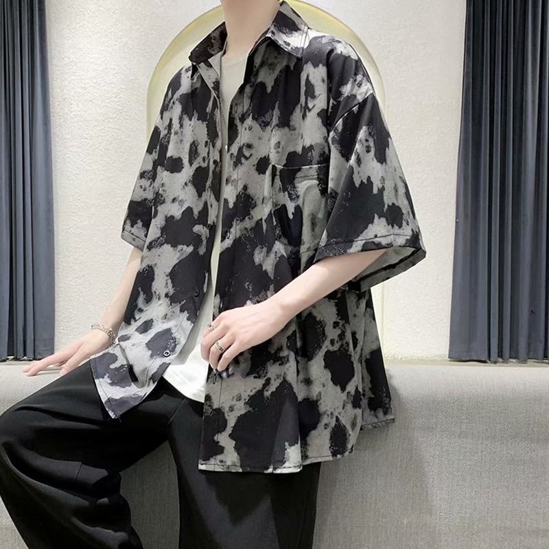 Áo Sơ Mi Tay Ngắn Nhuộm Màu Phong Cách Hong Kong Cổ Điển Thời Trang Cho Nữ