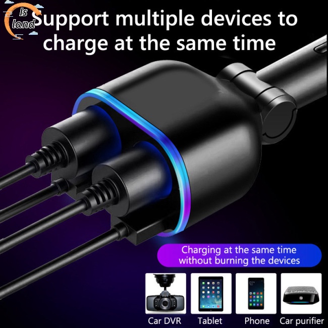 Tẩu Sạc Nhanh Qc3.0 Hai Cổng Usb Màn Hình Kỹ Thuật Số Đa Năng Cho Xe Hơi