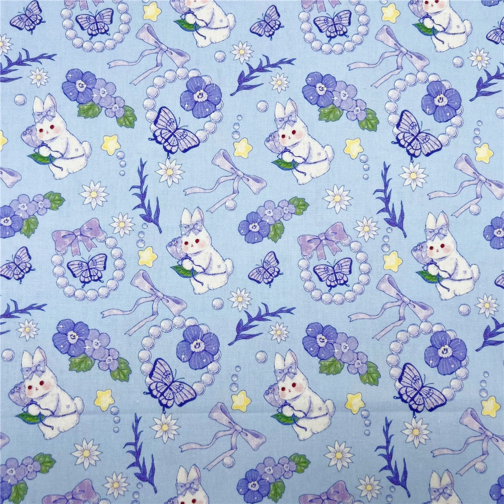 Vải Cotton Họa Tiết Chó Mèo Hoạt Hình Dùng May Vá Diy