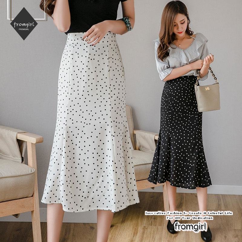 Chân Váy maxi Đuôi Cá Chấm Bi Thời Trang Nữ Tính