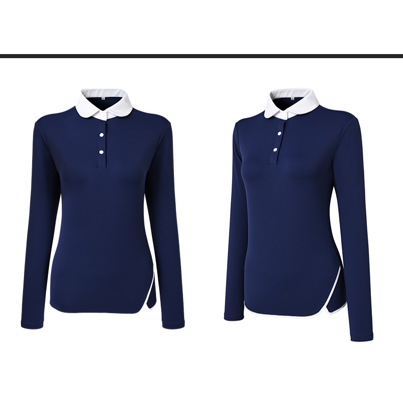 Áo Thun Polo Dài Tay Mềm Mại Co Giãn Thoáng Khí Chống Mồ Hôi Thời Trang Thể Thao Nữ