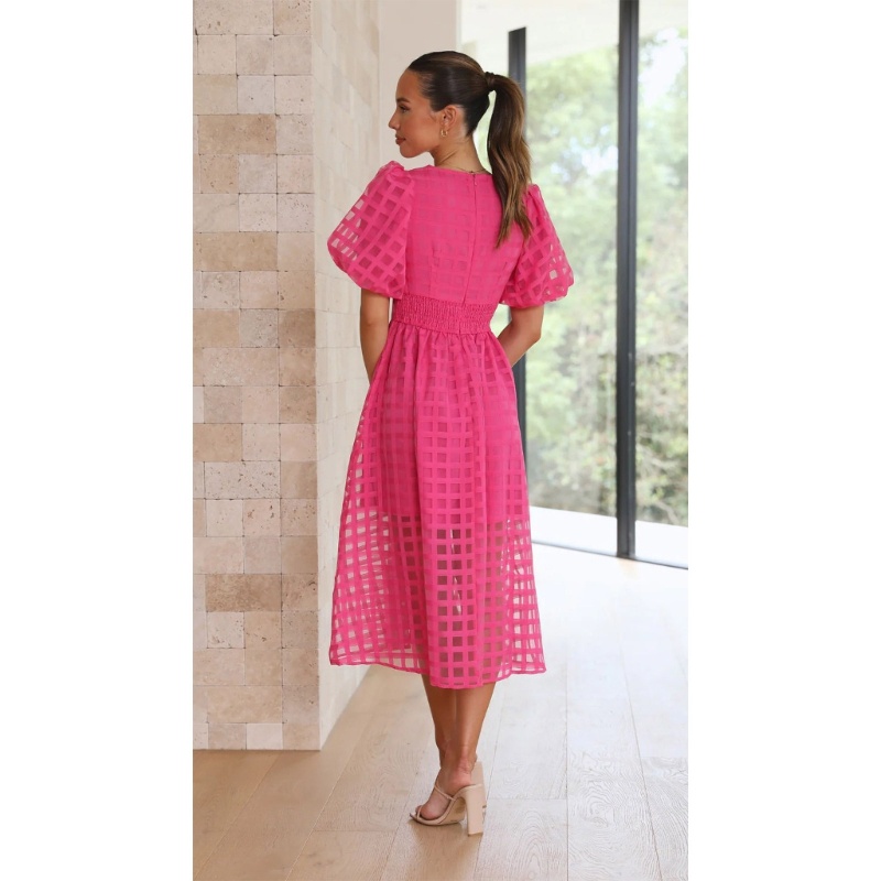 Đầm Babydoll Dáng Rộng Lưng Cao Nhún Bèo Dễ Thương Cho Nữ