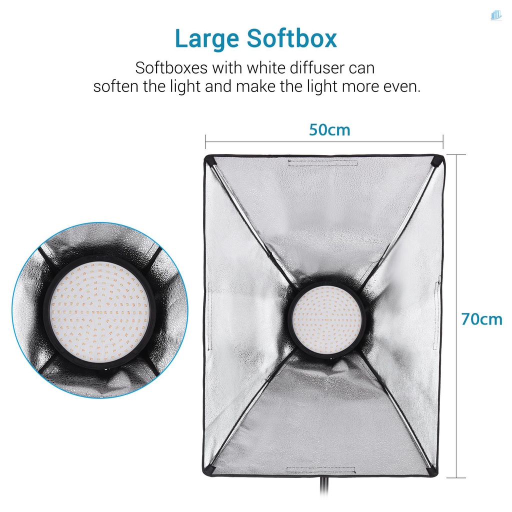 Hộp Đèn LED Mềm Chụp Ảnh 45W 50x70cm / 20x28in * 1 + 3200K-5600K * 1 + Bộ Lọc Màu * 3 (Đỏ / Vàng / Xanh Dương) +