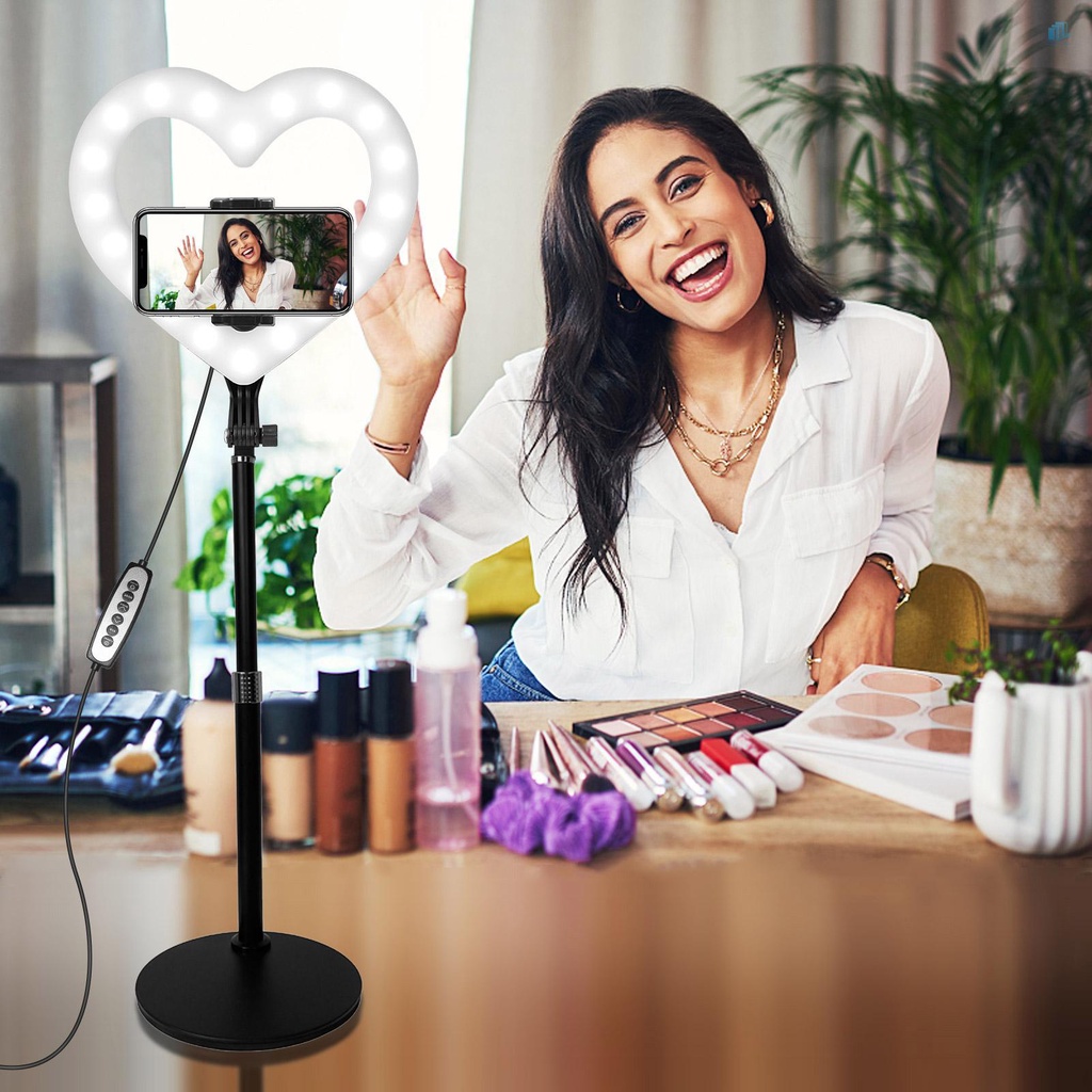 Đèn LED Hình Trái Tim Có Giá Đỡ Để Bàn 10 Inch