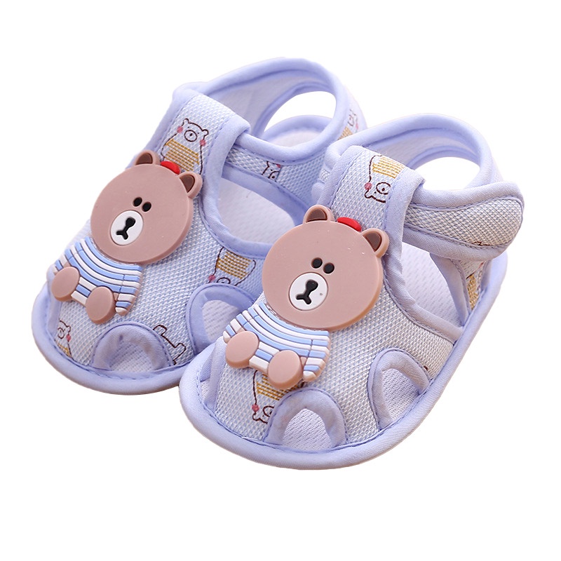 Xăng đan Đế Mềm Chống Trượt Thoáng Khí In Hình Gấu Hoạt Hình Dễ Thương Thời Trang Mùa Hè Dành Cho Trẻ Sơ Sinh Trai