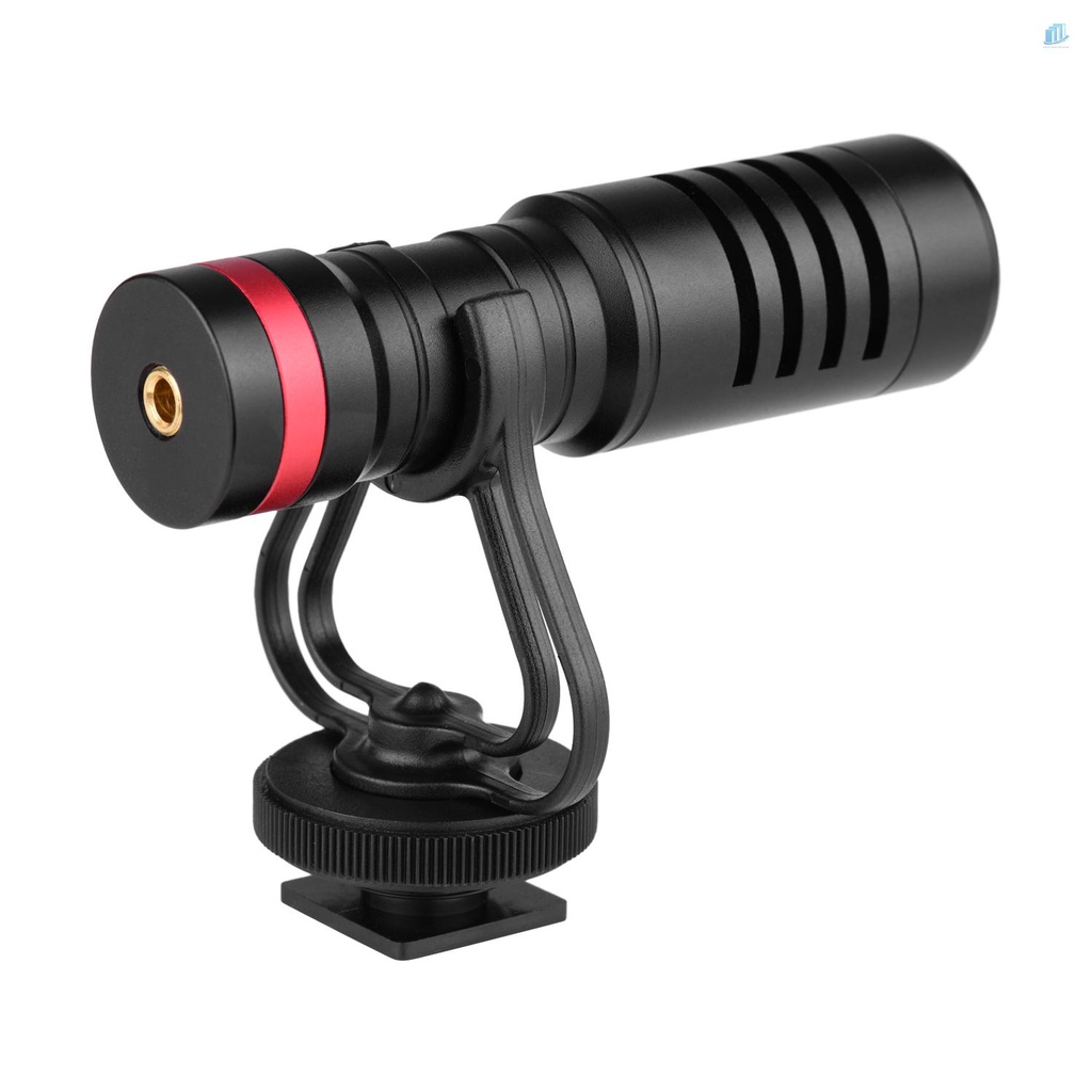 Micro Cardioid Chống Sốc Có Giá Đỡ Đầu Ra Âm Thanh 3.5mm TRS Và TRRS Dành Cho Điện Thoại Thông Minh / Máy Ảnh