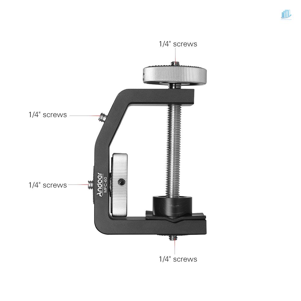 Kẹp Cây Hình Chữ C Đa Năng 10cm Mở Rộng 10cm Chuyên Dụng Cho Máy Ảnh DSLR / Andoer MFC-60