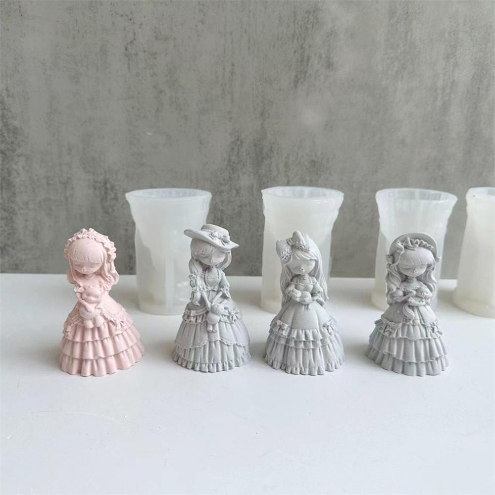 Khuôn Làm Nến Silicone Hình Búp Bê Công Chúa Gypsum