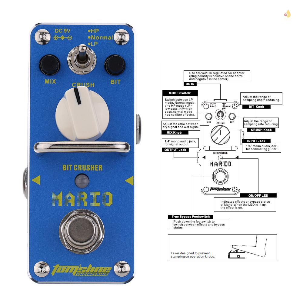 Bàn Đạp Hiệu Ứng Đơn Mini AMO-3 Mario Cho Đàn Guitar Điện