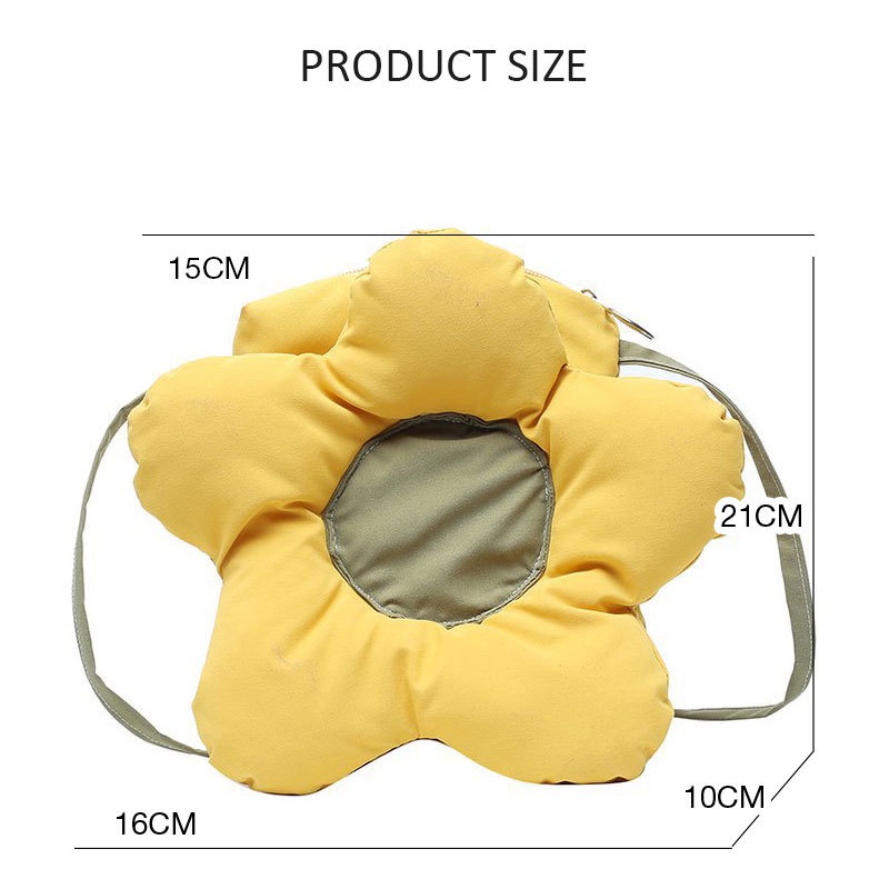 Túi Đeo Chéo Họa Tiết Hoa Màu Tương Phản Dễ Thương