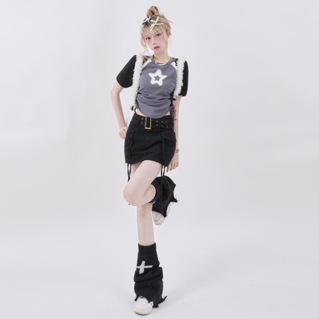 Áo Thun Ngắn Tay Cổ Tròn Dáng Ôm In Họa Tiết Thời Trang Mùa Hè Dành Cho Nữ