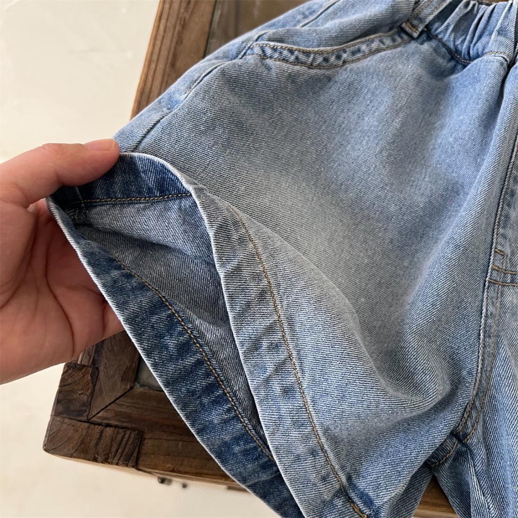 Quần Short Denim Cotton Siêu Mềm Dáng Rộng In Họa Tiết Hoạt Hình Phong Cách Nhật Hàn Thời Trang Mùa Hè Cho Bé Trai Và Gái