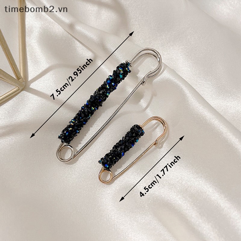 {Timebomb} Ghim Cài Thắt Lưng Cố Định Pha Lê Thời Trang An Toàn Chống Rơi Phối Chuỗi Ngọc Trai Trang Sức.