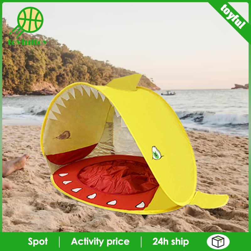 Lều Cắm Trại Bãi Biển Di Động Với Túi Đựng Họa Tiết Sọc Xanh Lá Cho Bé Trai / Bé Gái