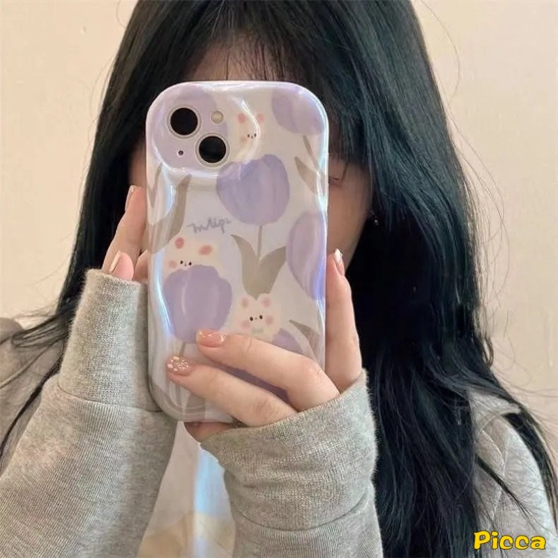 Ốp Điện Thoại Họa Tiết Hoa Tulip 3D Cho iPhone 11 14 12 13 Pro Max 7Plus XR X 7 8 6s 6 Plus XS Max SE 2020