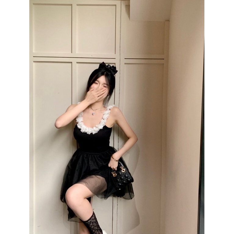 Đầm Múa Ballet Cột Dây Dáng Ôm Phong Cách Pháp Thời Trang Mùa Hè 2023 Mới Cho Nữ