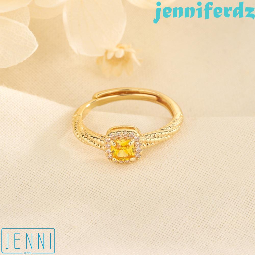 Jeniferdz Nhẫn Đồng Hồ Đeo Tay Mặt Vuông Đường Thời Trang Hàn Quốc Cá Tính Có Thể Điều Chỉnh