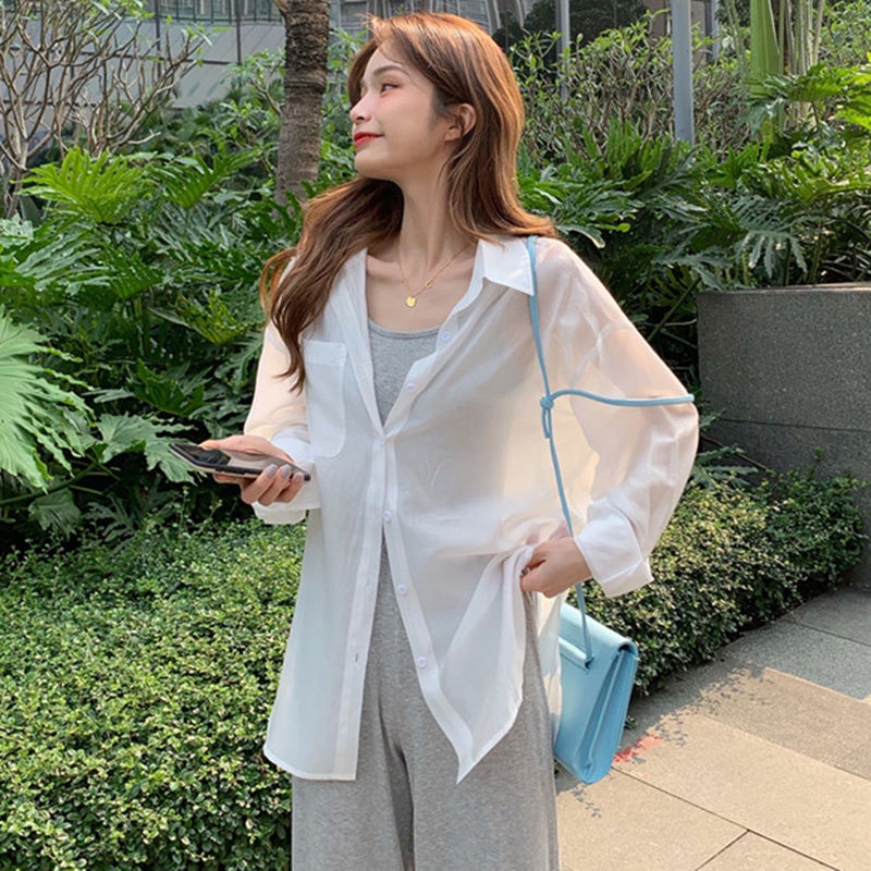 Áo Sơ Mi Tay Dài Chống Nắng Phong Cách Hong Kong Thời Trang Mùa Hè Cho Nữ