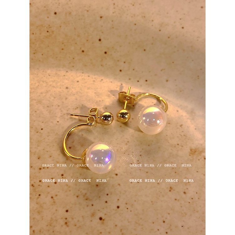 Bông Tai Đính Ngọc Trai Nhân Tạo Kiểu Dáng Sang Trọng Thời Trang 2023