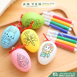 Trứng tô màu tặng kèm 4 bút màu nước