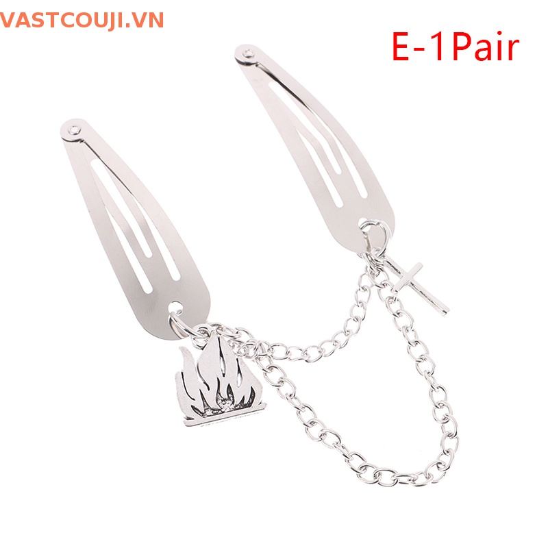 Kẹp Tóc Chuỗi Xích Kim Loại Hình Bướm Phong Cách Punk Thời Trang Cho Nữ