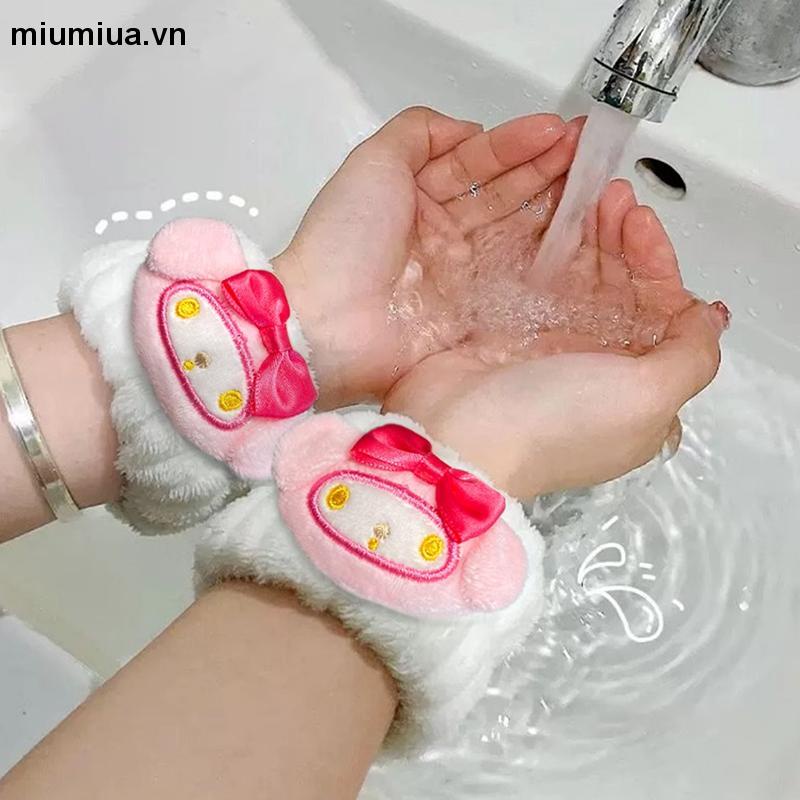 miumiuaSANRIO Băng đô đeo cổ tay co dãn thấm hút tốt phụ kiện rửa mặt chống tràn nước
