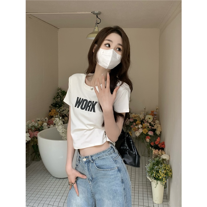 Áo Thun Tay Ngắn Cổ Tròn In Chữ Thời Trang Dành Cho Nữ