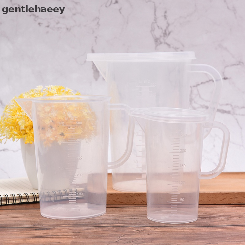 Cốc Đong Bằng Nhựa Có Nắp Đậy Và Tay Cầm Dày Tiện Dụng Cho Nhà Bếp