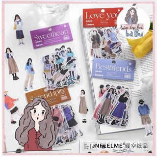 Gói 40 pcs stickers cô gái fashionista hiện đại dùng để trang trí
