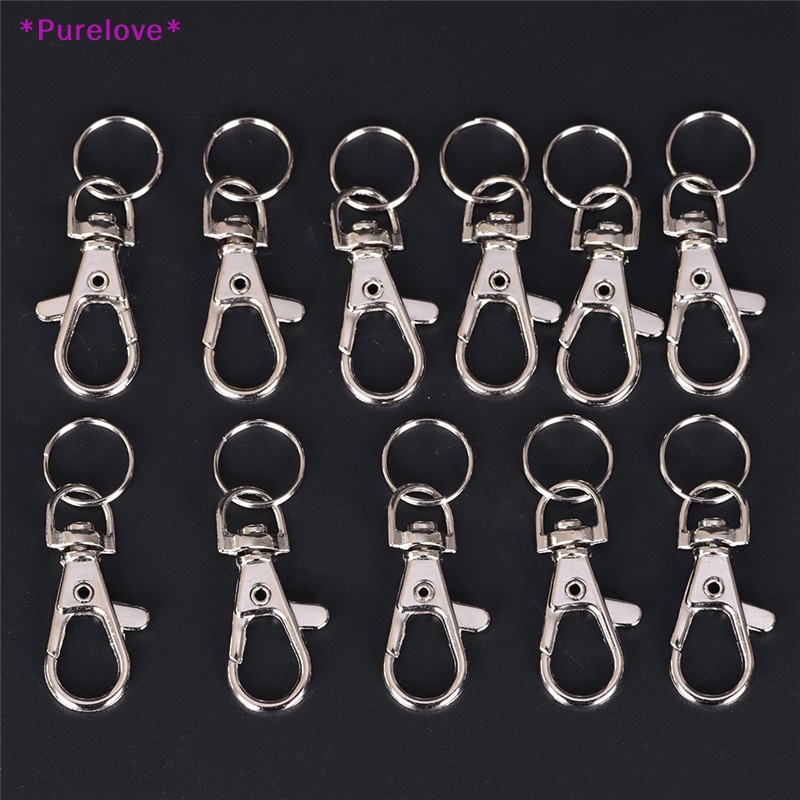 Set 10 Móc Khóa Màu Bạc Đa Năng Tiện Dụng Mới