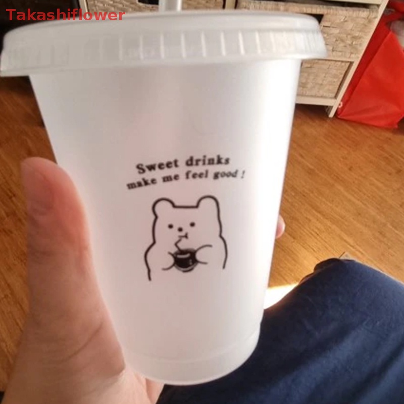 Bình Nước Nhựa Có Nắp Kèm Ống Hút Có Thể Tái Sử Dụng Tiện Lợi