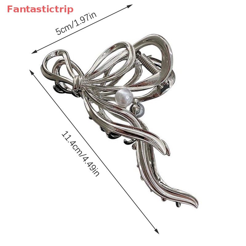 Kẹp Tóc Đính Ruy Băng Màu Vàng / Bạc Thời Trang Cho Nữ