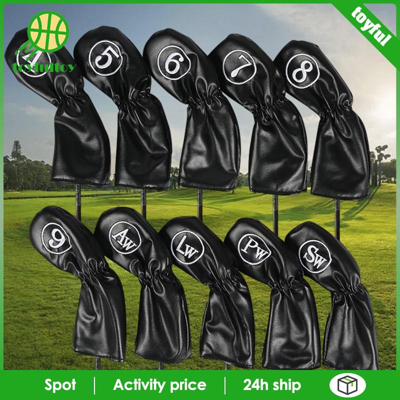 Set 10 Vỏ Bọc Gậy Đánh Golf Thêu Họa Tiết Độc Đáo