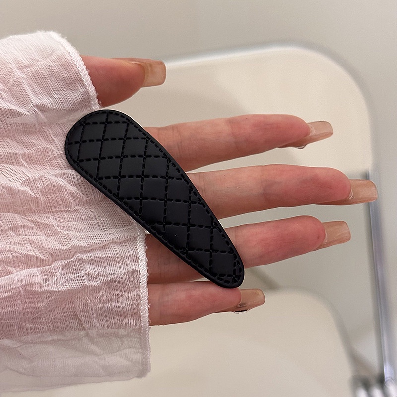 Kẹp Tóc Mái Ngang Vải Họa Tiết Kim Cương Phong Cách Hàn Quốc Đơn Giản Dễ Phối Đồ