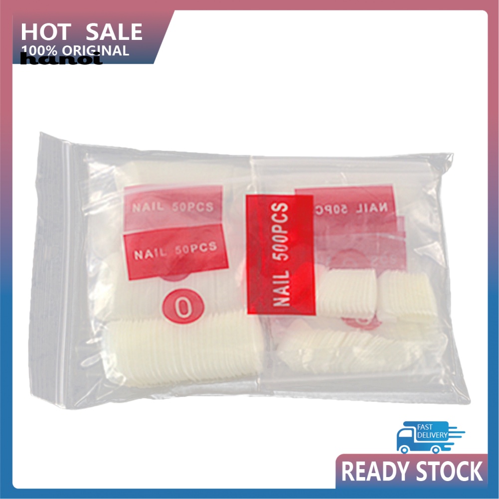 Bộ 500 Móng Tay Giả Hình Oval Che Phủ Toàn Diện Trang Trí Nghệ Thuật