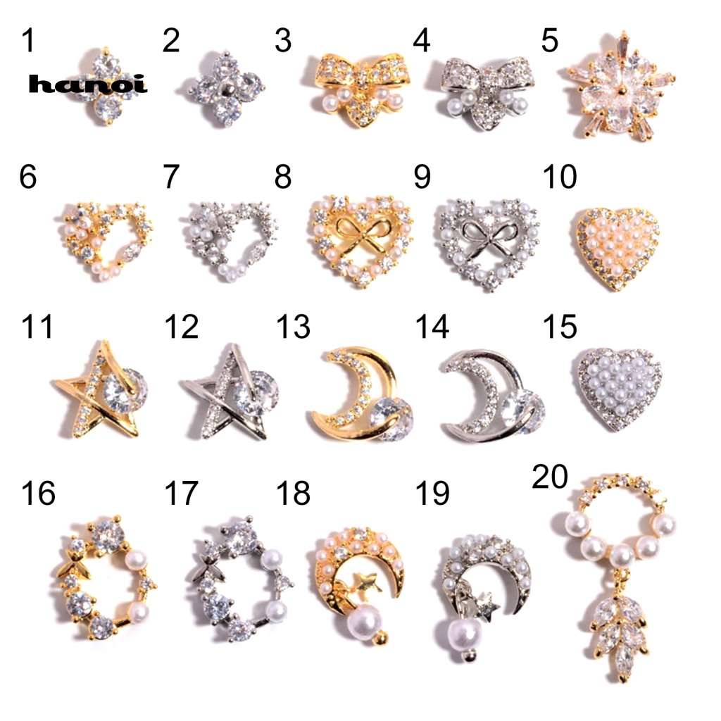 Phụ Kiện Đính Trang Trí Móng Tay Nghệ Thuật Tinh Tế Nhiều Phong Cách Khác Nhau