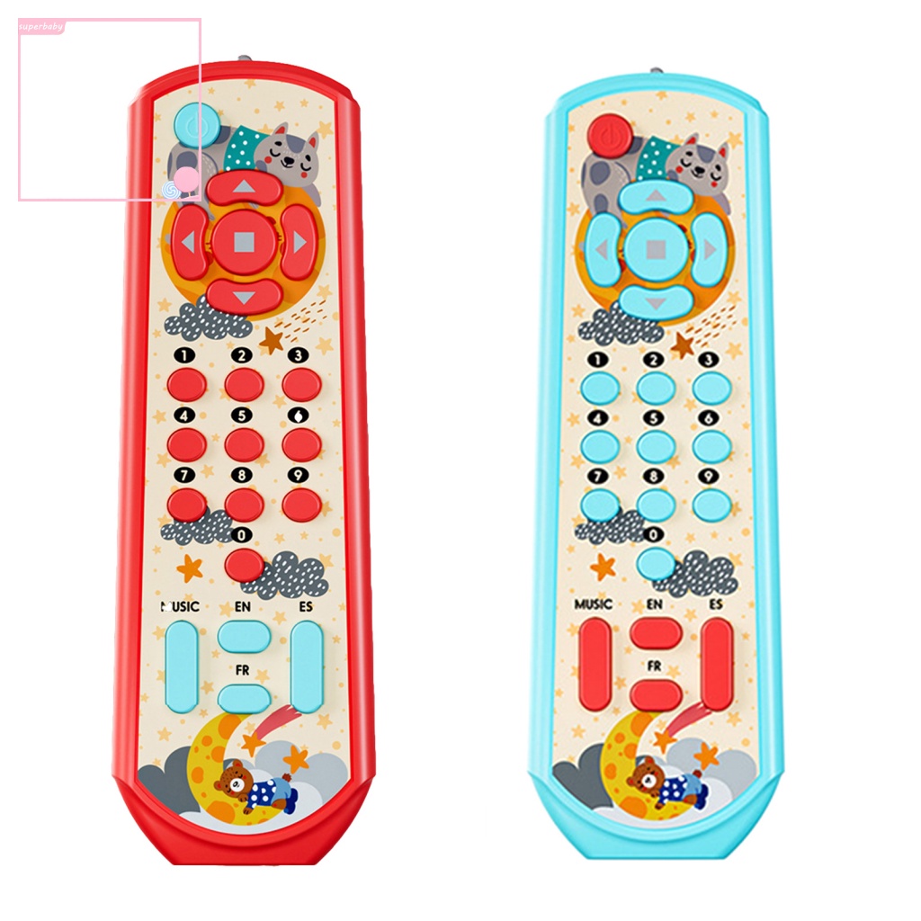 Đồ Chơi Mô Phỏng TV Điều Khiển Từ Xa 3 Ngôn Ngữ Có Đèn Và Âm Thanh Cho Bé
